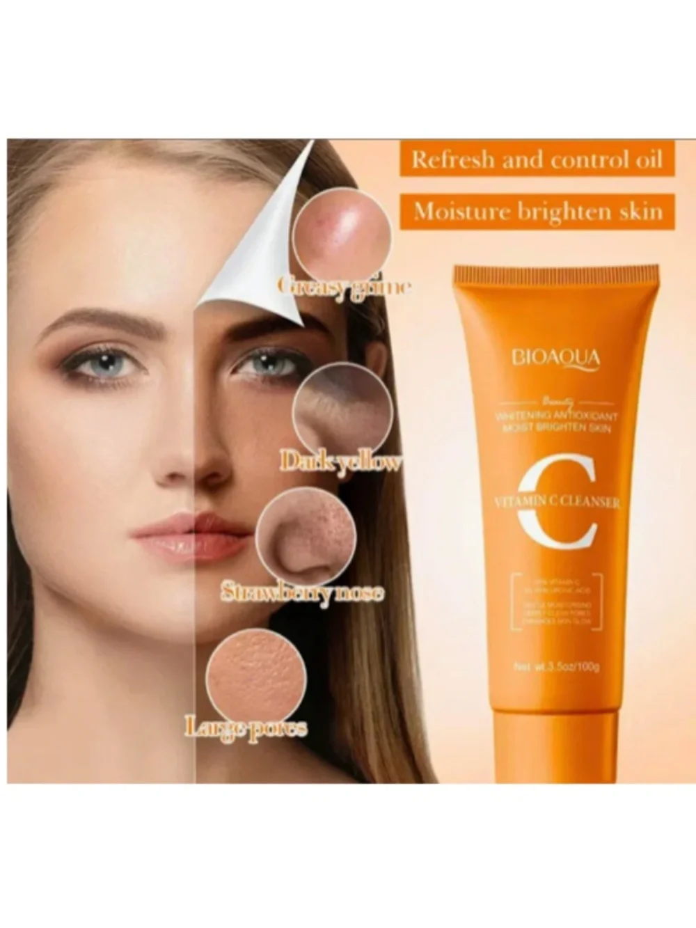 BIOAQUA Vitamin C Brightening Cleanser NEW